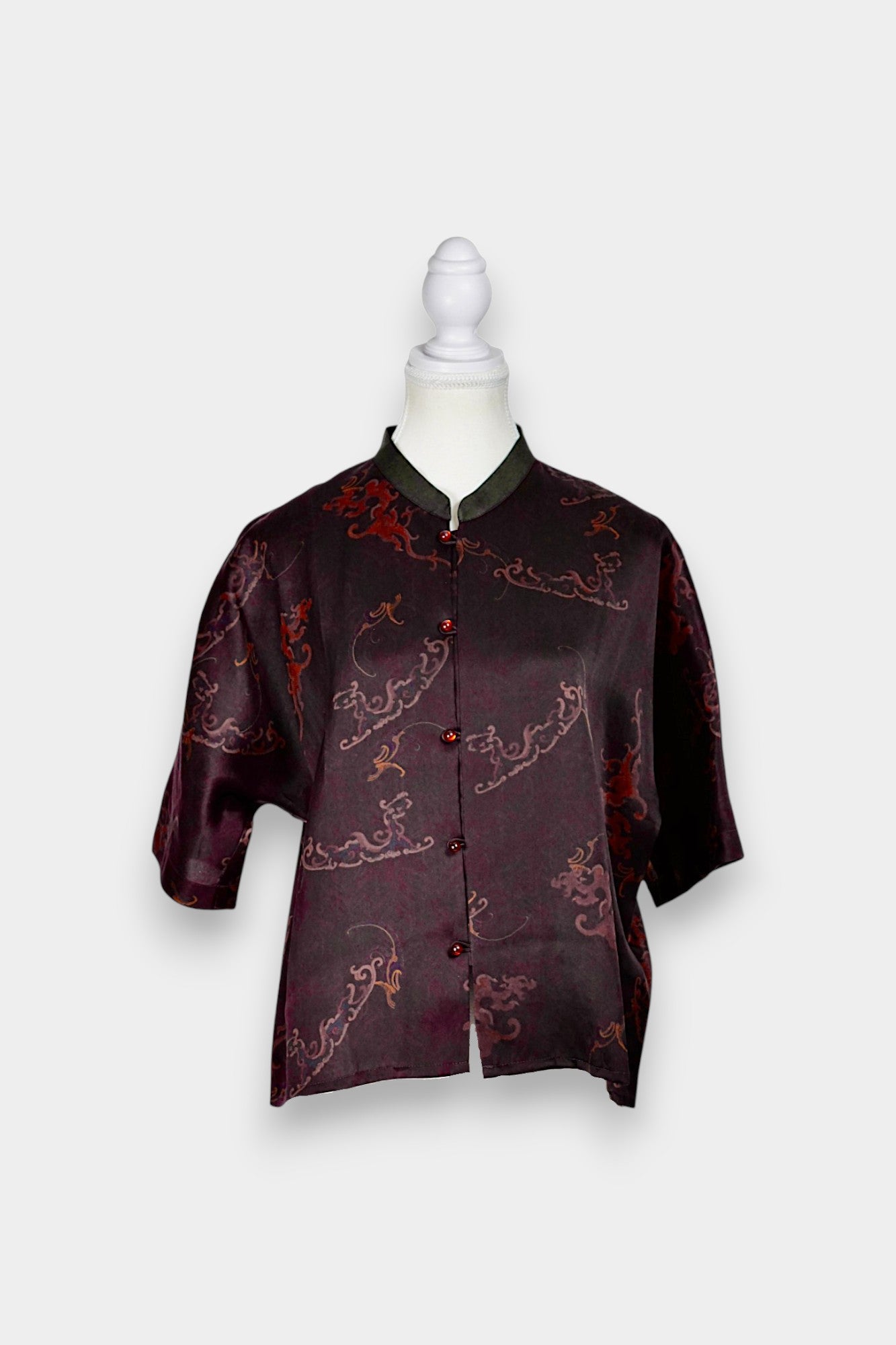 Handmade Gambiered Guangdong Gauze Silk Blouse | Tie-Dye