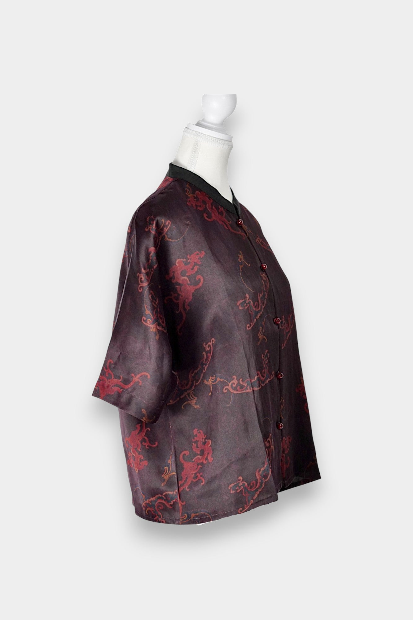 Handmade Gambiered Guangdong Gauze Silk Blouse | Tie-Dye
