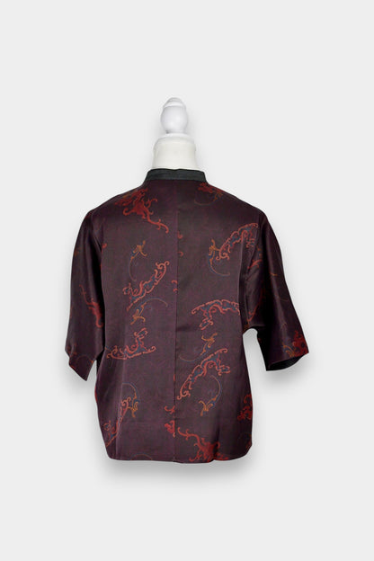 Handmade Gambiered Guangdong Gauze Silk Blouse | Tie-Dye