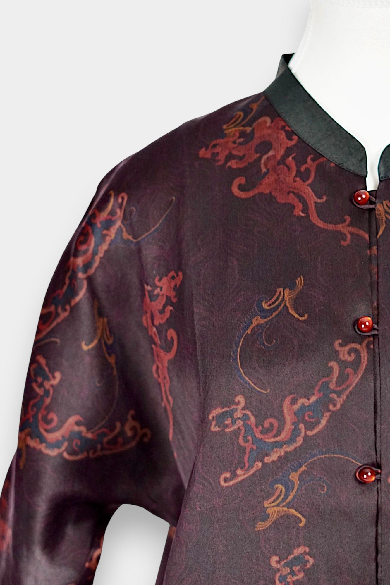 Handmade Gambiered Guangdong Gauze Silk Blouse | Tie-Dye