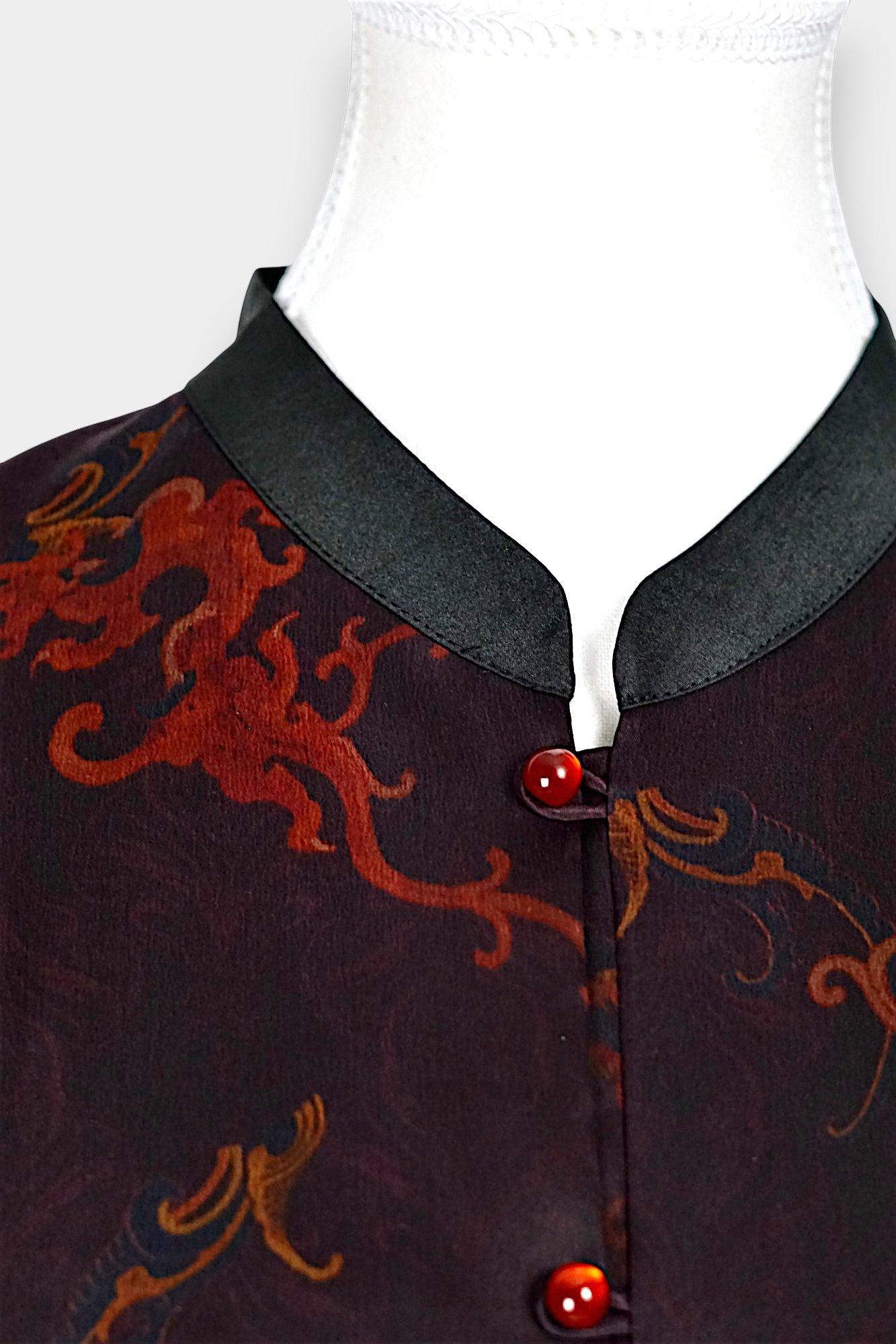 Handmade Gambiered Guangdong Gauze Silk Blouse | Tie-Dye
