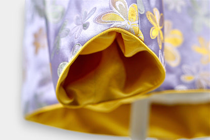 Song Dynasty Brocade Silk Floral Knot Button Jacket