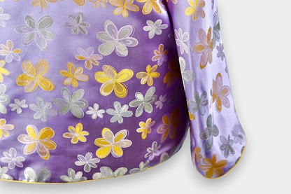 Song Dynasty Brocade Silk Floral Knot Button Jacket