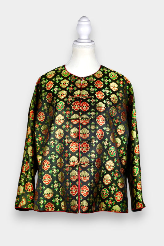 Handcrafted Black Brocade Silk Jacket | Unique Artisanal Outerwear