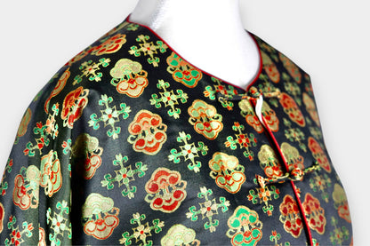 Song Dynasty Brocade Silk Knot Button Jacket