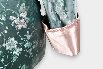 Song Dynasty Brocade Silk Floral Knot Button Jacket