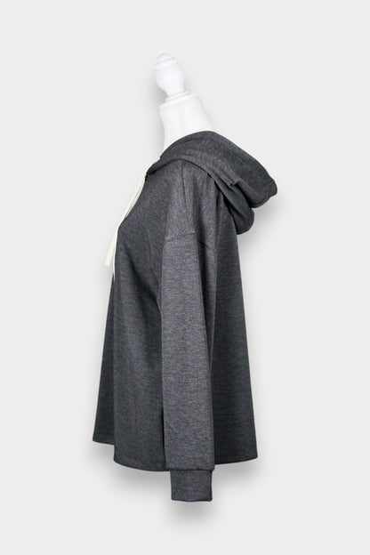 Tussah Silk Relaxed Hooded Top