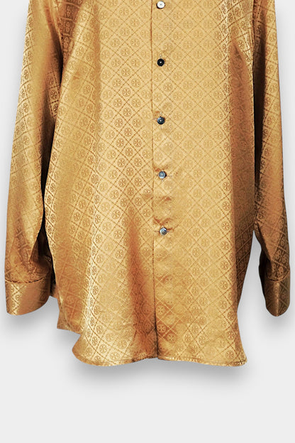 Handcrafted Gold Song Dynasty Brocade Silk Shirt