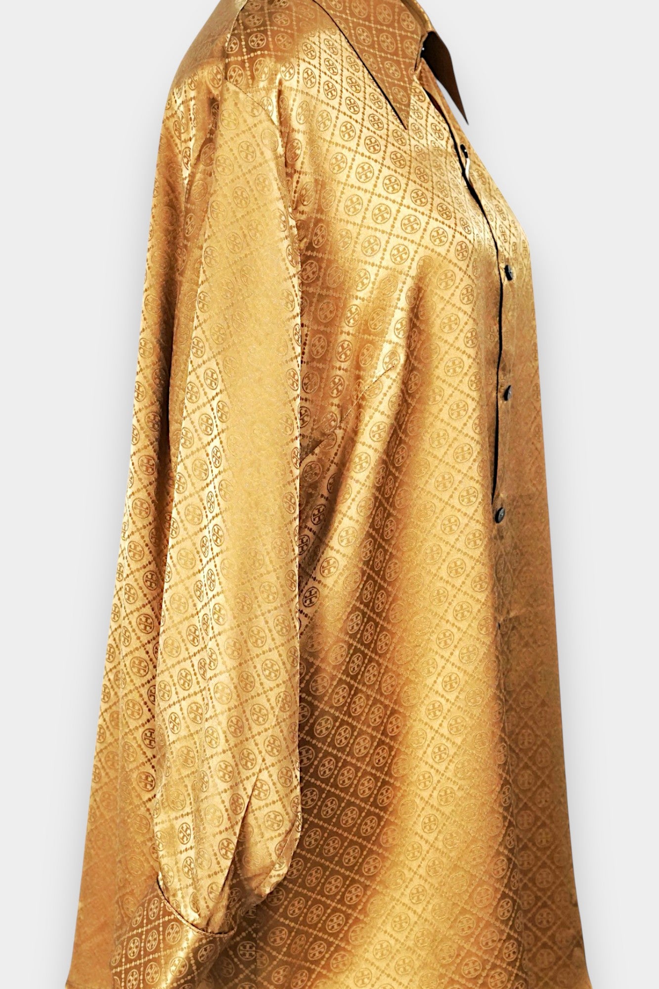 Handcrafted Gold Song Dynasty Brocade Silk Shirt