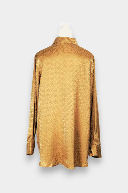 Handcrafted Gold Song Dynasty Brocade Silk Shirt