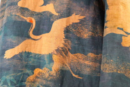 Gambiered Guangdong Gauze Silk Relaxed Shirt