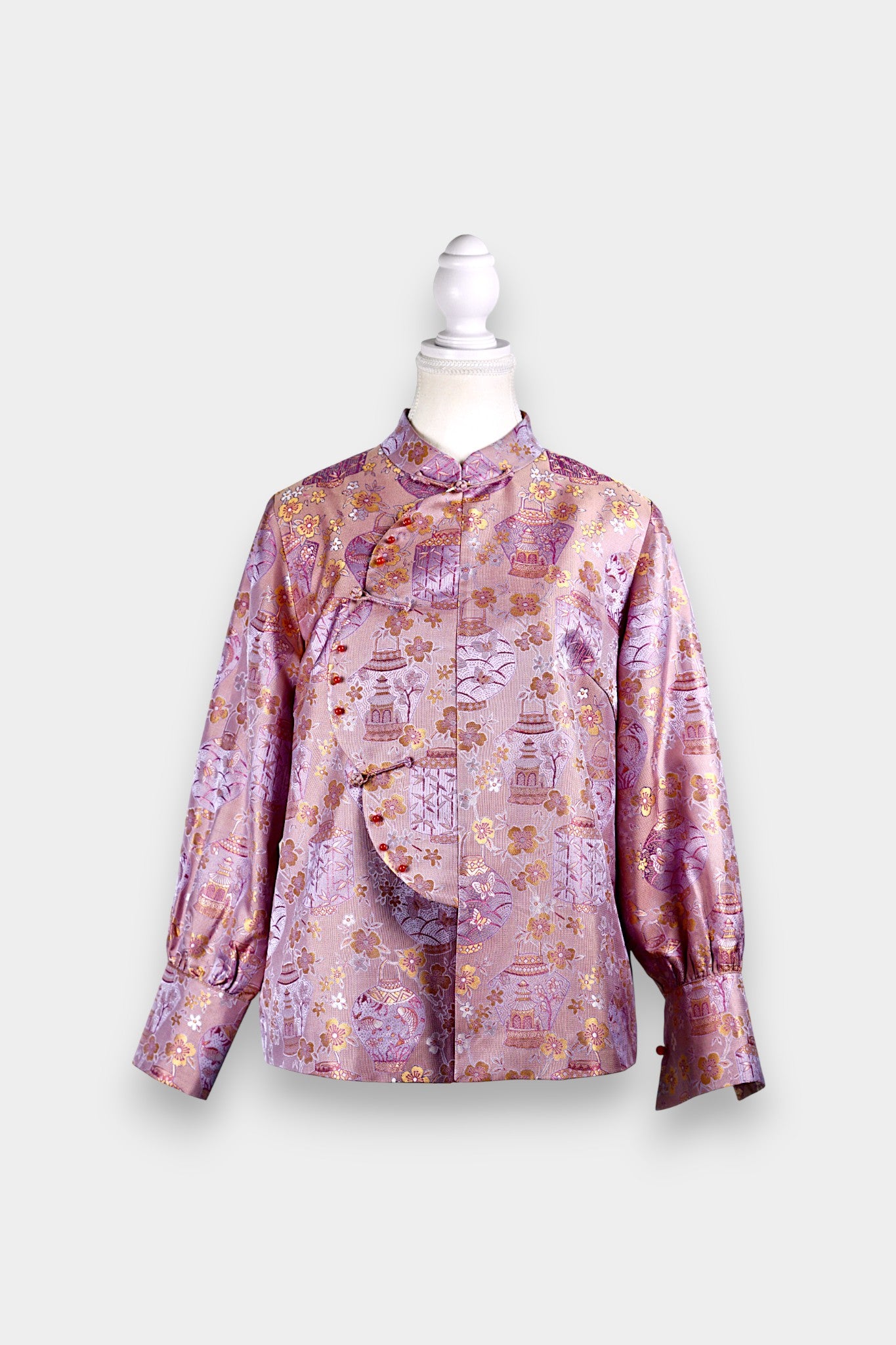 Handcrafted Floral Silk Blouse Jacket | Song Dynasty Brocade Silk | AU Melbourne