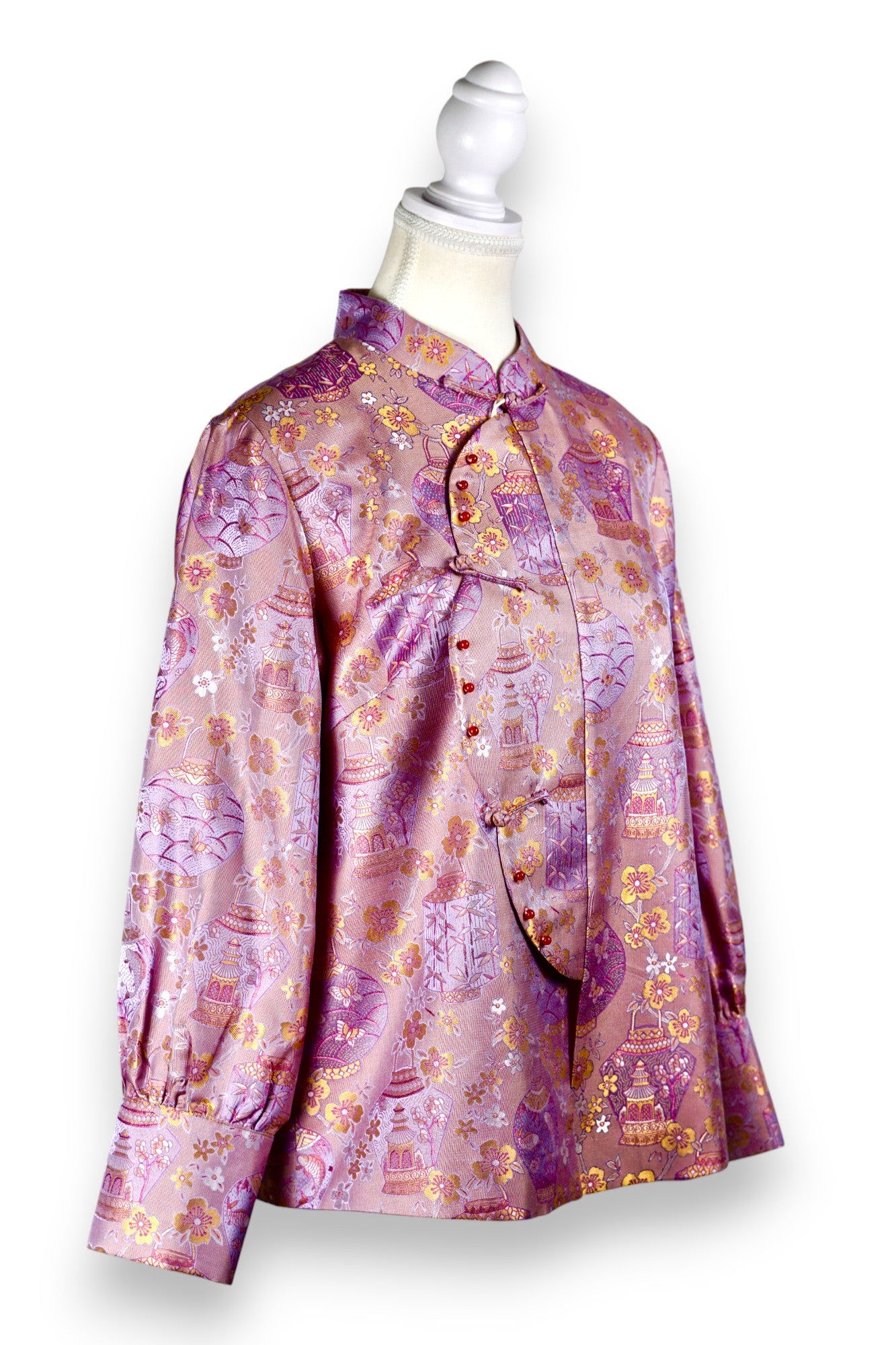 Handcrafted Floral Silk Blouse Jacket | Song Dynasty Brocade Silk | AU Melbourne