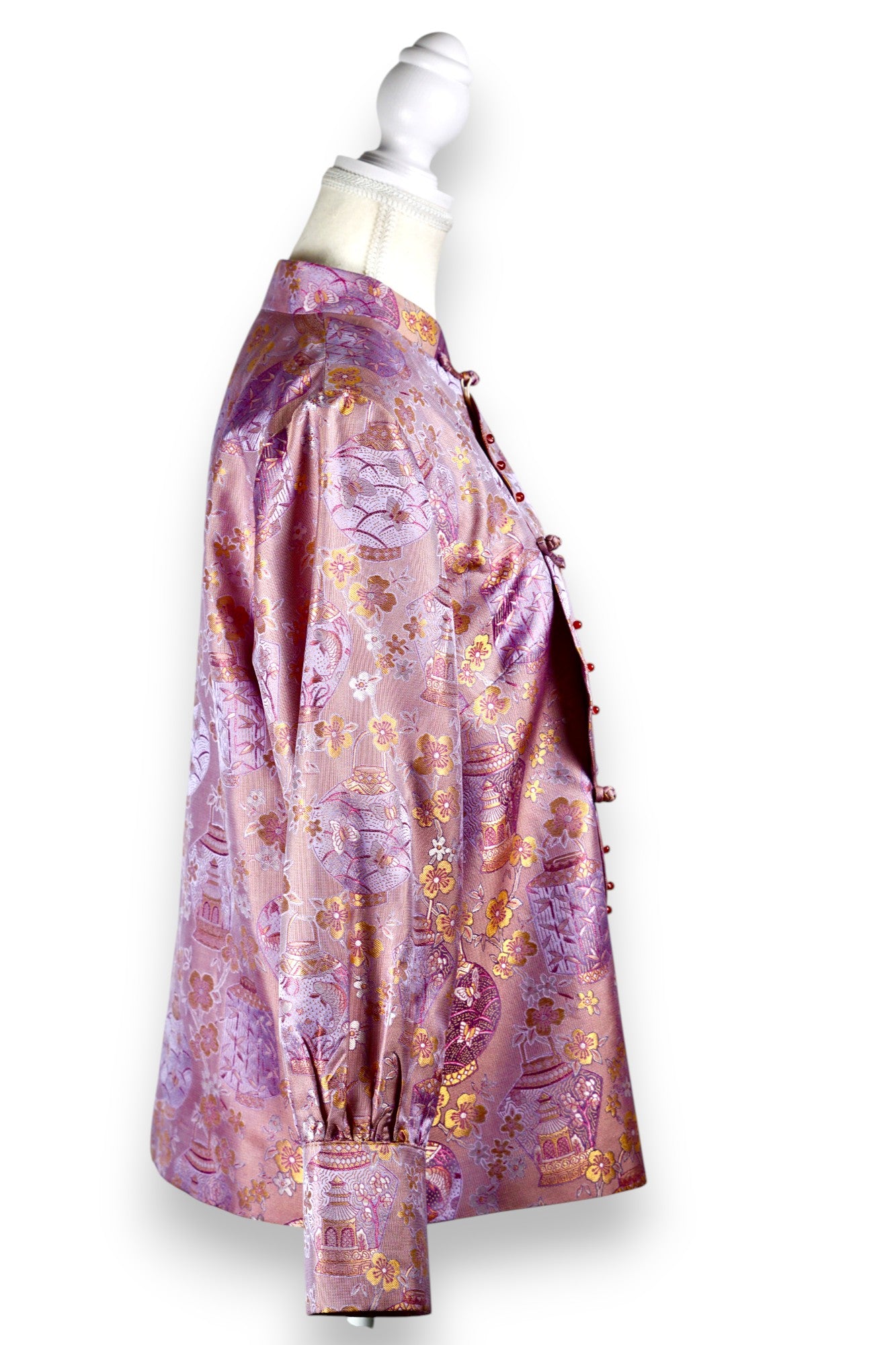 Handcrafted Floral Silk Blouse Jacket | Song Dynasty Brocade Silk | AU Melbourne