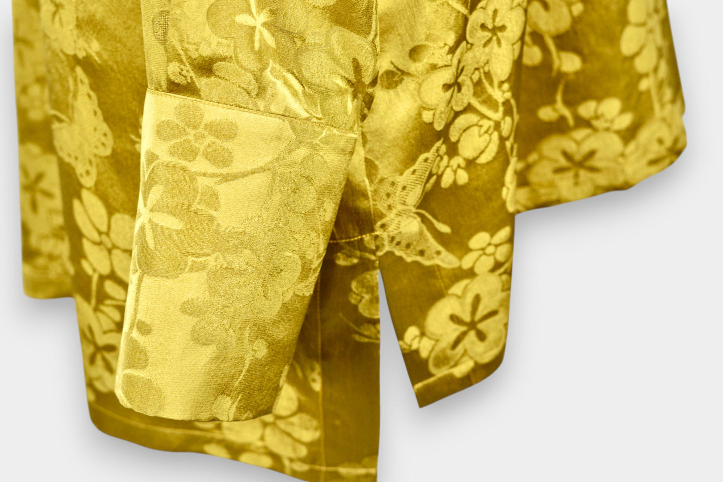 Handmade Mulberry Silk Jacquard Top | Long Sleeve Blouse with Knot Buttons