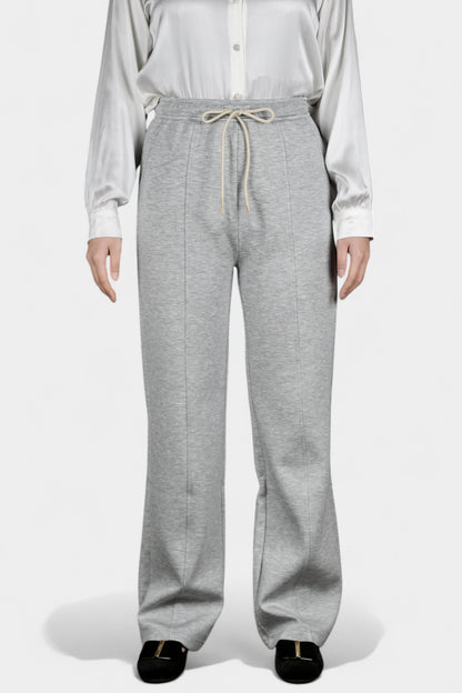 Pure Tussah Silk Lined Pants | Tussah Silk & Wool Blend Trousers in Grey