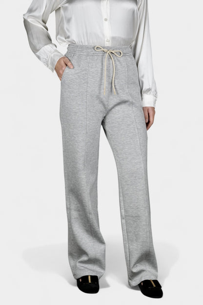 Pure Tussah Silk Lined Pants | Tussah Silk & Wool Blend Trousers in Grey