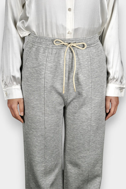 Pure Tussah Silk Lined Pants | Tussah Silk & Wool Blend Trousers in Grey