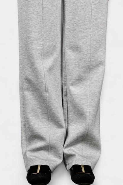 Pure Tussah Silk Lined Pants | Tussah Silk & Wool Blend Trousers in Grey