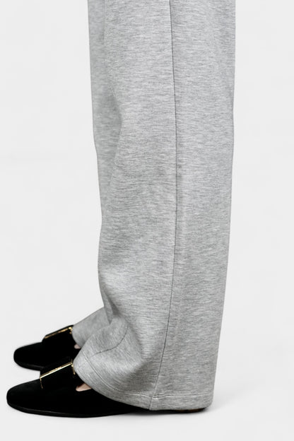 Pure Tussah Silk Lined Pants | Tussah Silk & Wool Blend Trousers in Grey