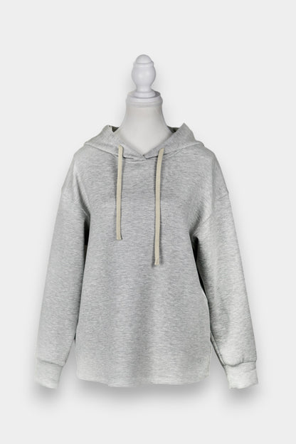 Tussah Silk & Wool Blend Hoodie | Light Grey