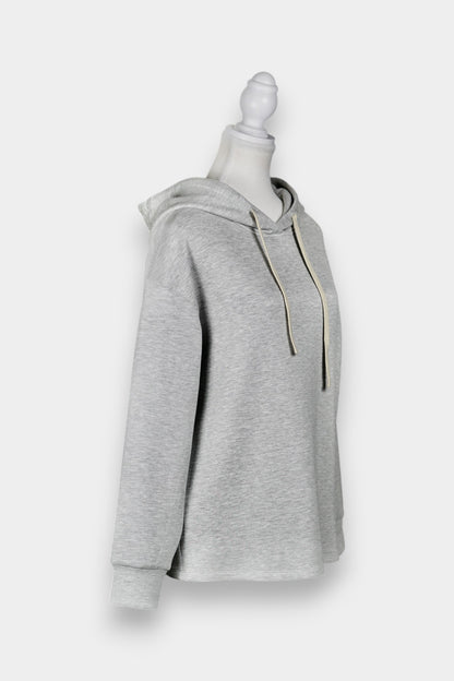 Tussah Silk & Wool Blend Hoodie | Light Grey