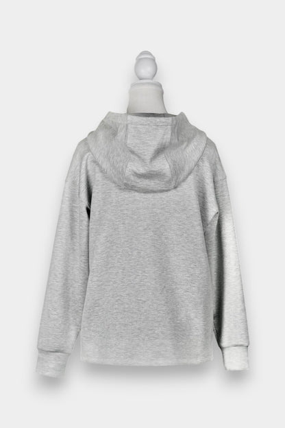 Tussah Silk & Wool Blend Hoodie | Light Grey