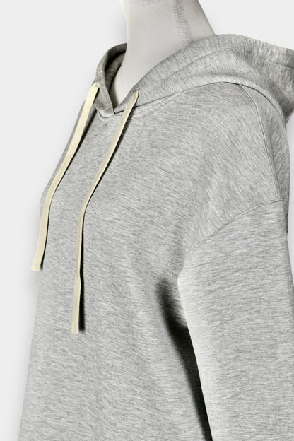 Tussah Silk & Wool Blend Hoodie | Light Grey