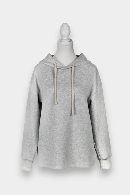 Tussah Silk & Wool Blend Hoodie | Light Grey