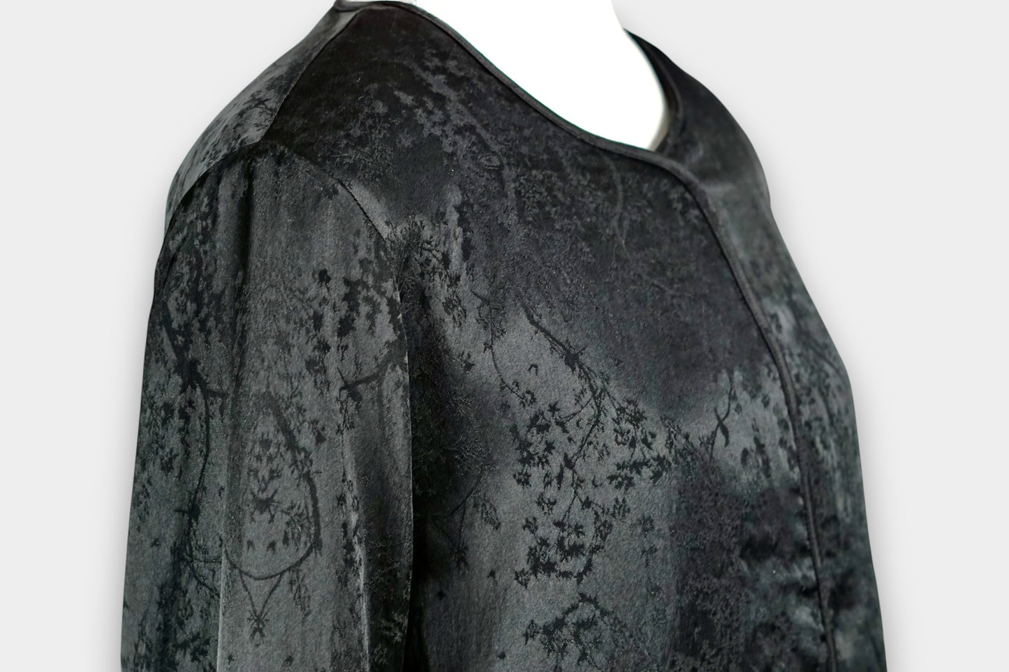Handcrafted Black Mulberry Silk Jacket | Jacquard Outerwear