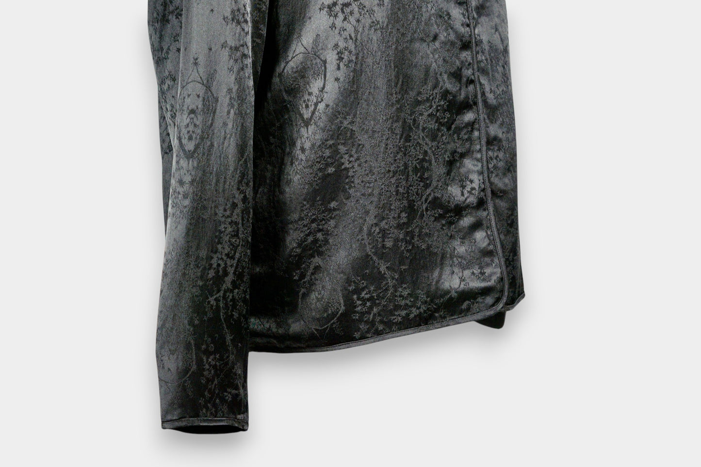 Handcrafted Black Mulberry Silk Jacket | Jacquard Outerwear