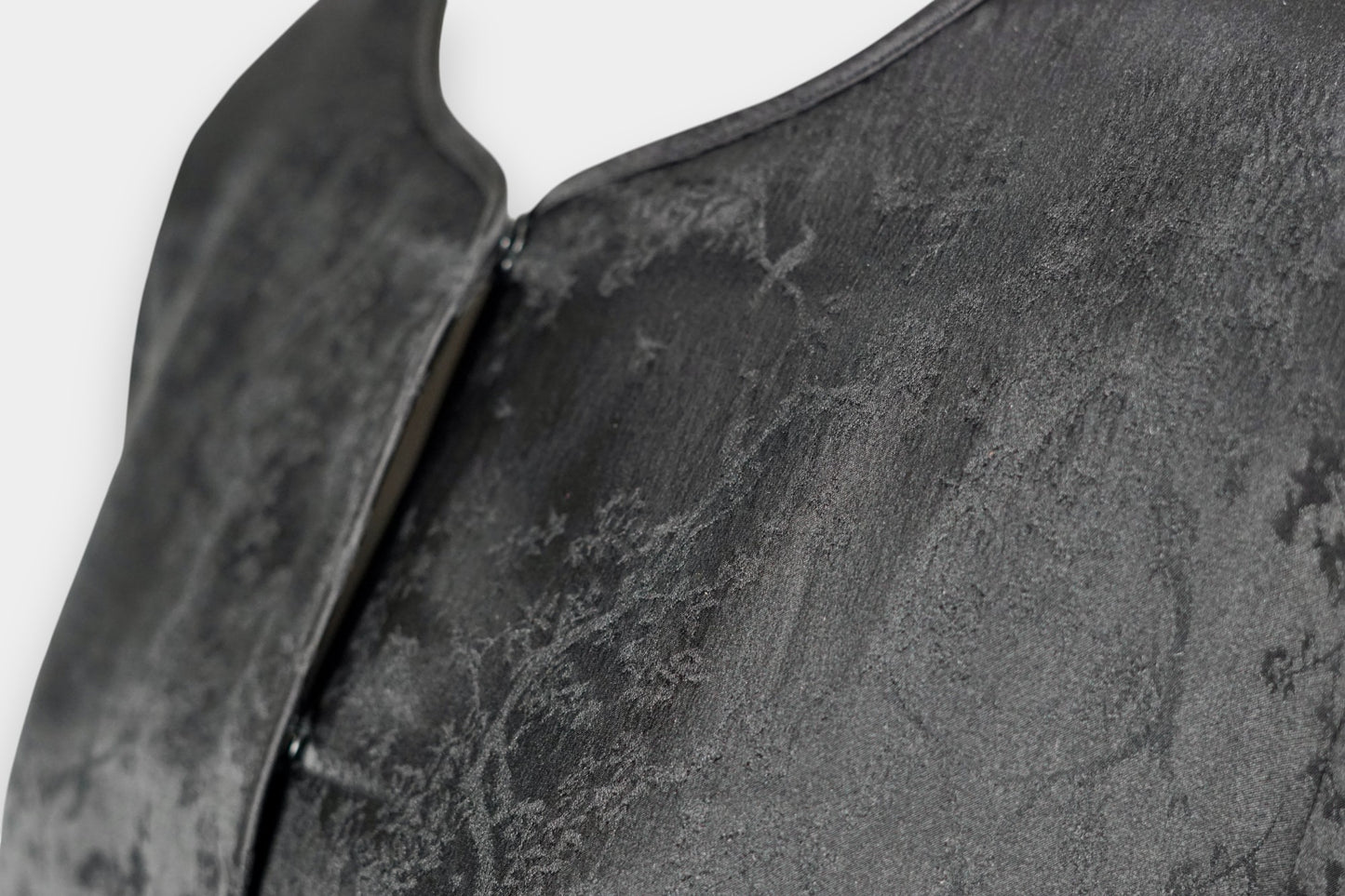 Handcrafted Black Mulberry Silk Jacket | Jacquard Outerwear