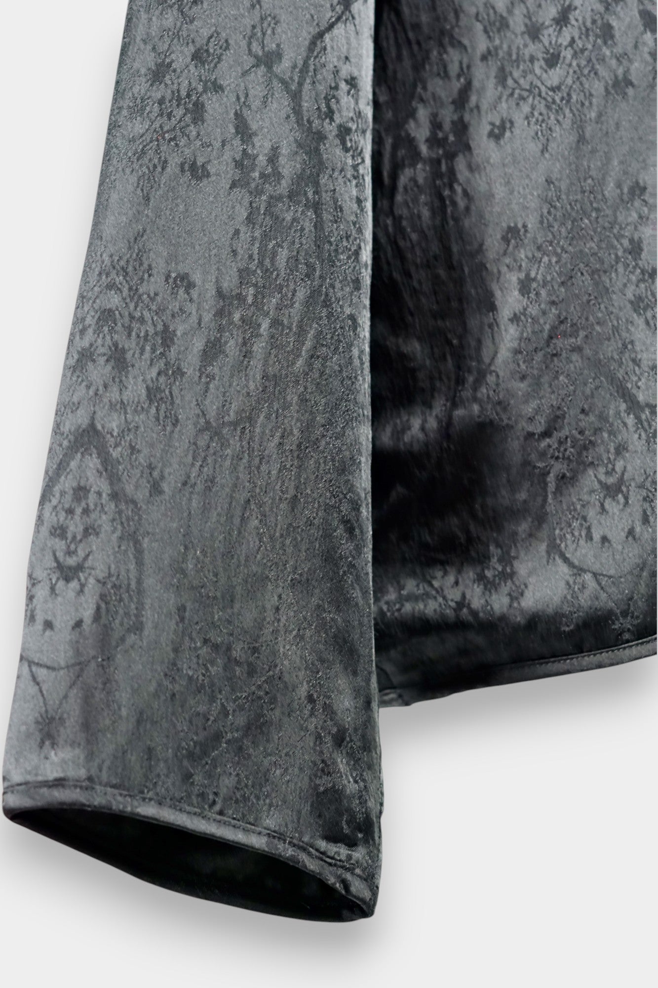 Handcrafted Black Mulberry Silk Jacket | Jacquard Outerwear