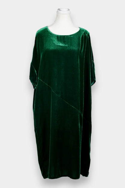 Mulberry Silk Velvet Relaxed Dress