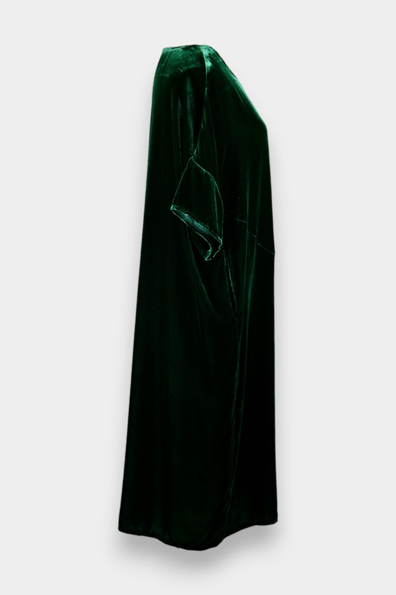 Emerald Green Velvet Draped Dress | Elegant & Loose Fit