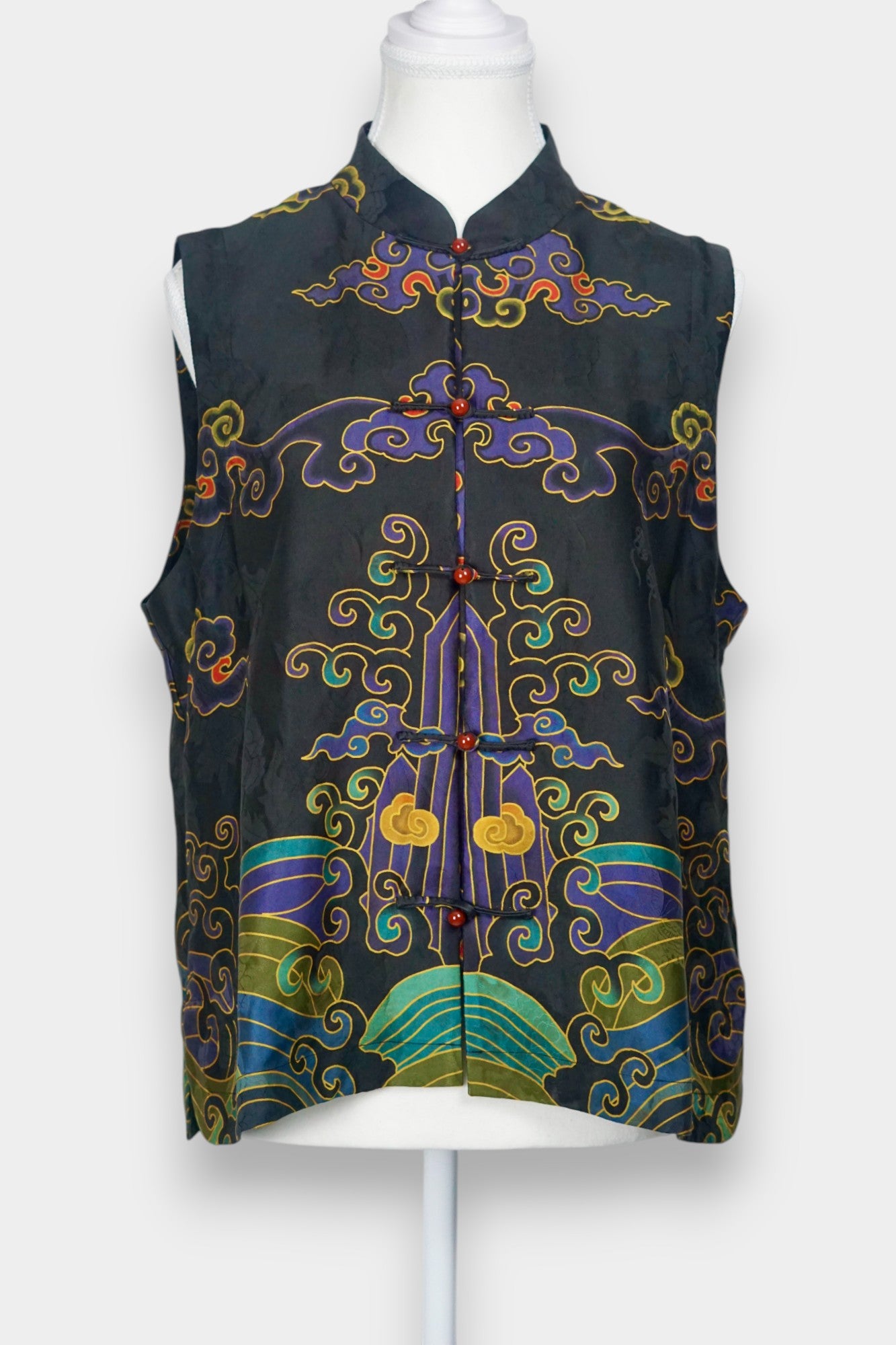 Embroidered Gambiered Guangdong Gauze Silk Vest | New Chinese-Style Top