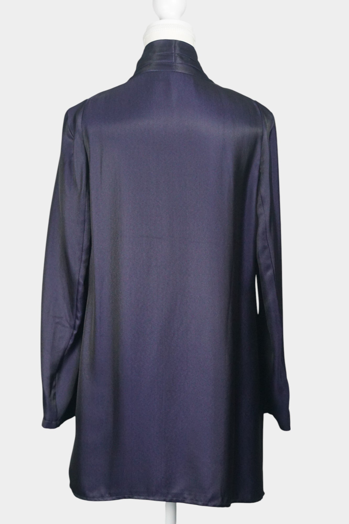 Premium Heavy Mulberry Silk Jacket-Style Blouse | Dark Purple