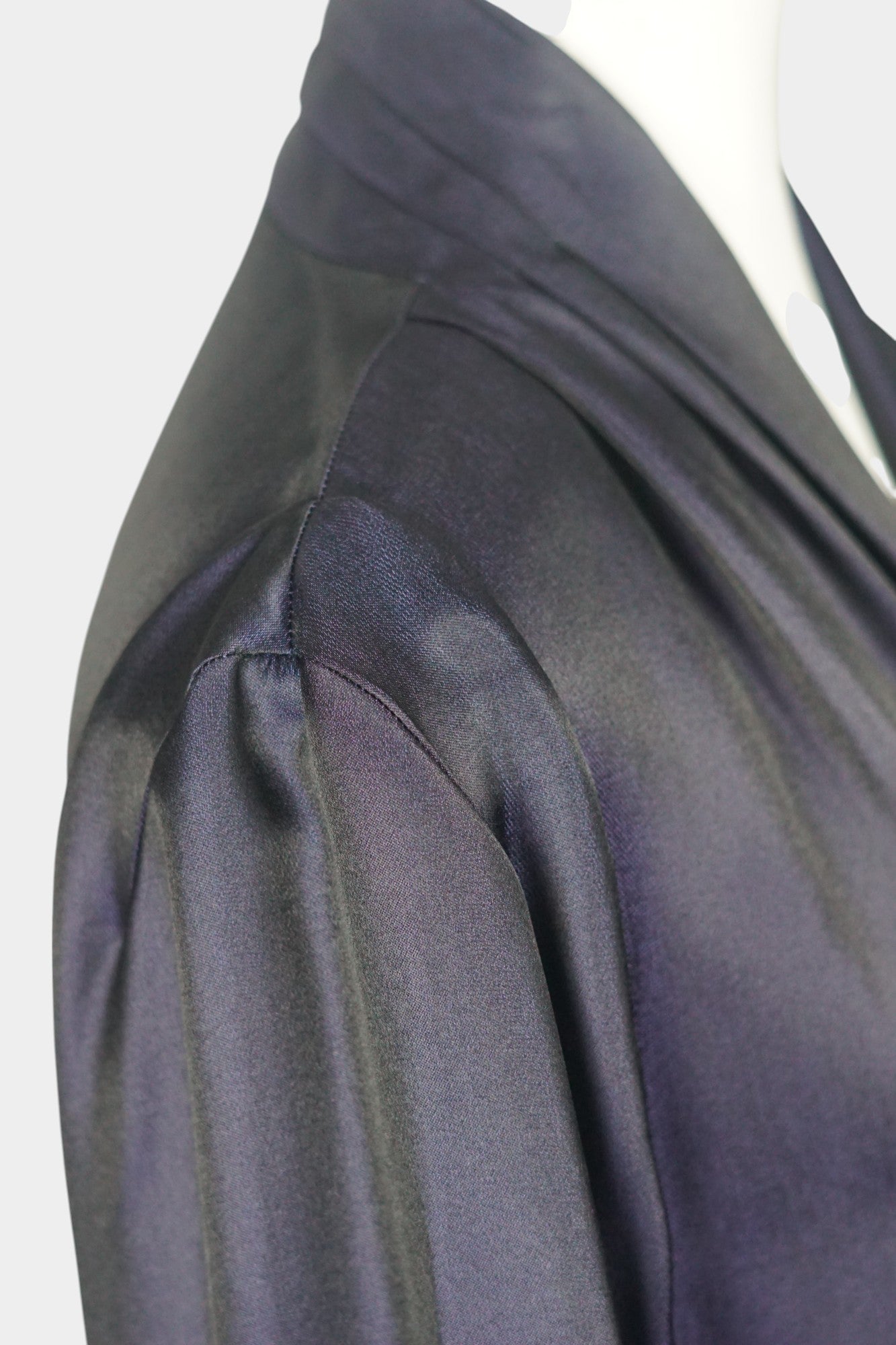 Premium Heavy Mulberry Silk Jacket-Style Blouse | Dark Purple