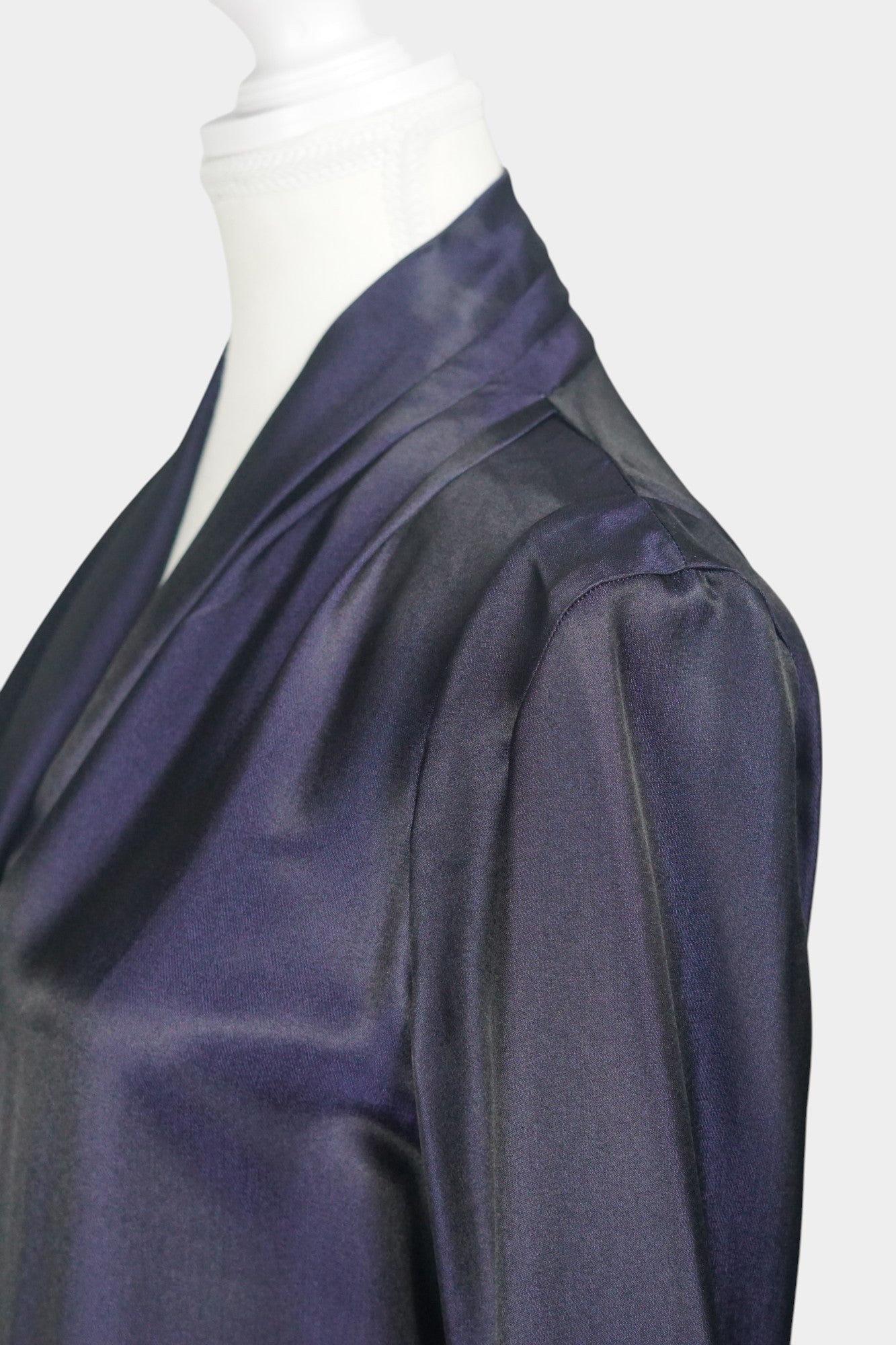Premium Heavy Mulberry Silk Jacket-Style Blouse | Dark Purple
