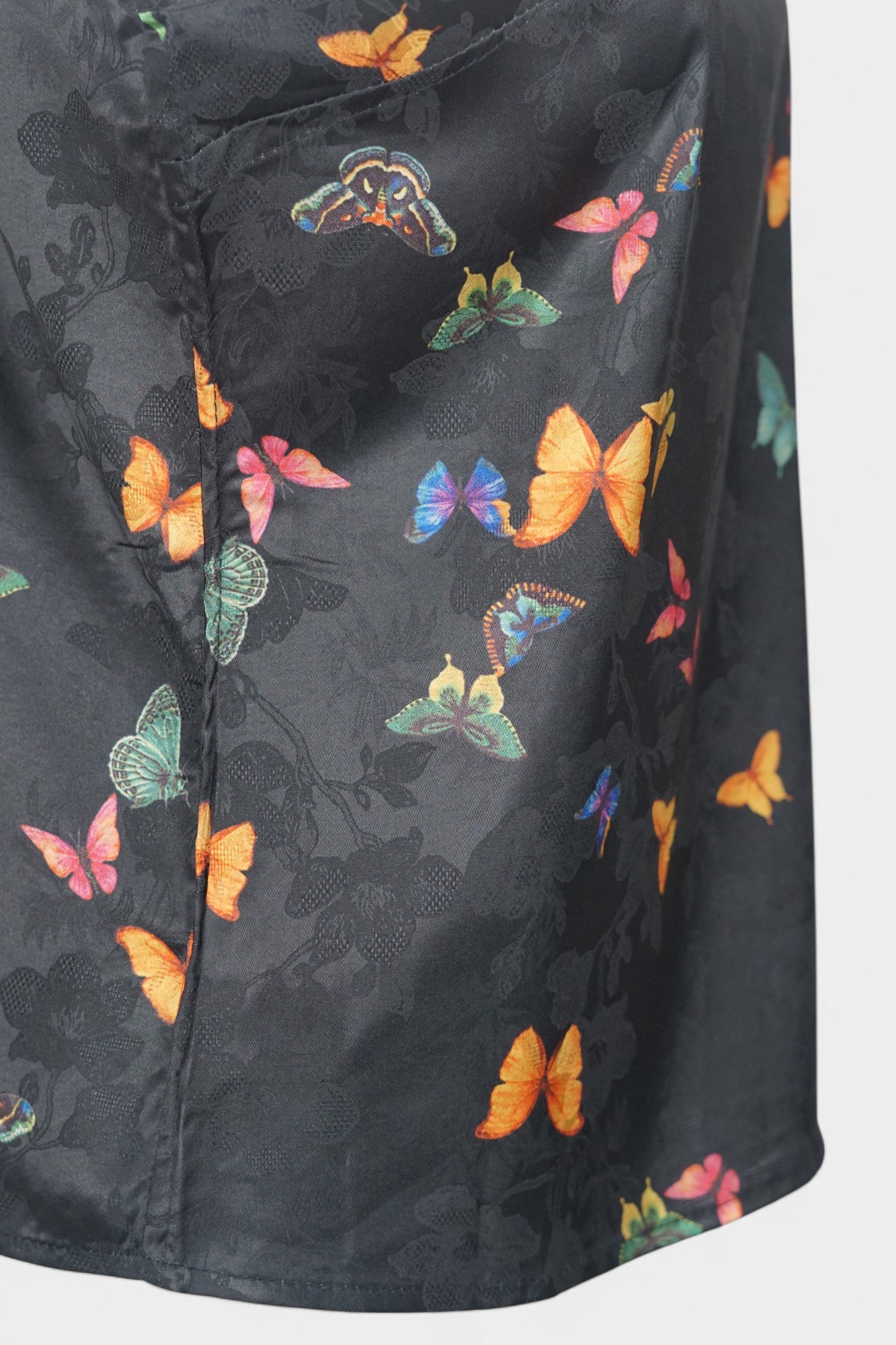 Gambiered Guangdong Gauze Silk Sleeveless Top | Butterfly Jacquard