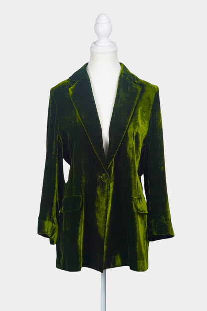 Emerald Green Velvet Blazer | Women's Jacket