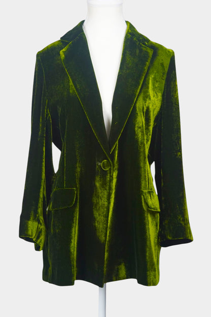 Emerald Green Velvet Blazer | Women's Jacket