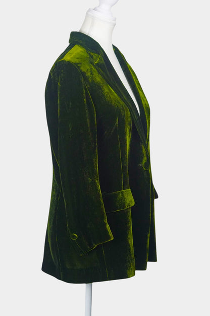 Emerald Green Velvet Blazer | Women's Jacket