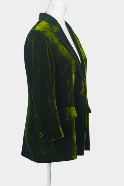 Emerald Green Velvet Blazer | Women's Jacket