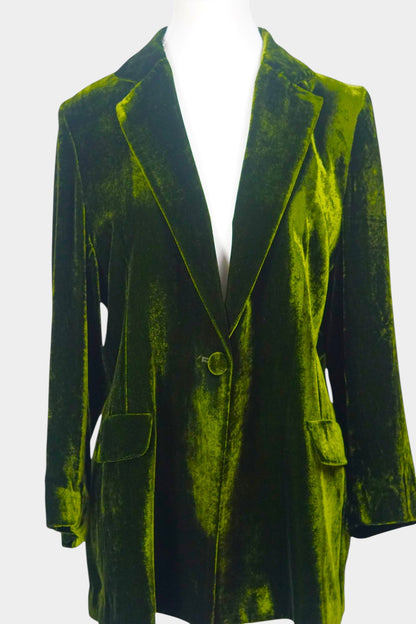 Emerald Green Velvet Blazer | Women's Jacket