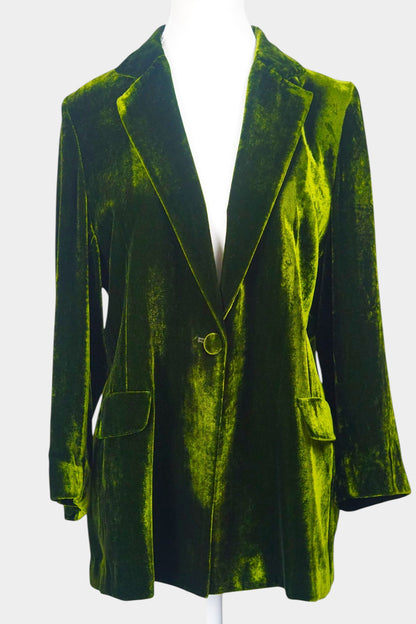 Emerald Green Velvet Blazer | Women's Jacket