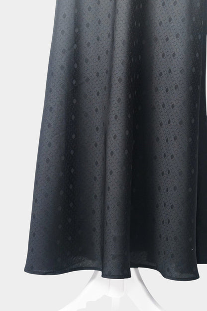 Mulberry Silk Maxi Skirt | Black with Tonal Jacquard