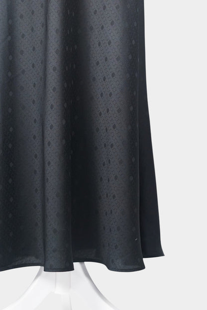 Mulberry Silk Maxi Skirt | Black with Tonal Jacquard