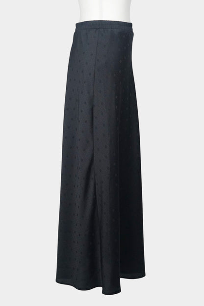 Mulberry Silk Maxi Skirt | Black with Tonal Jacquard