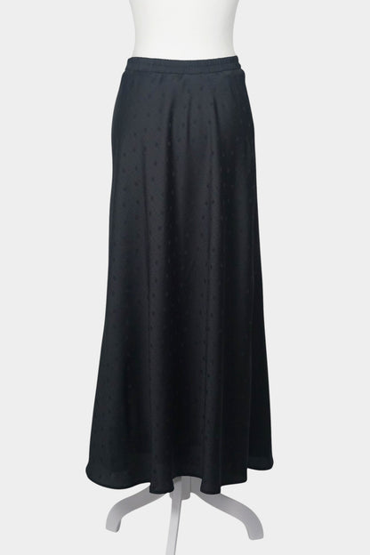 Mulberry Silk Maxi Skirt | Black with Tonal Jacquard